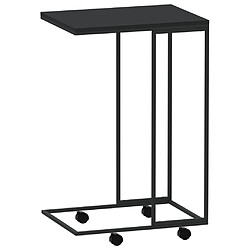 Acheter vidaXL Table d'appoint avec roues Noir 40x30x63,5 cm Bois d'ingénierie