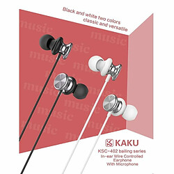 Avis iKaku KSC-402 Écouteurs intra-auriculaires HiFi légers universels 3,5 mm avec microphone 1,2 m Blanc