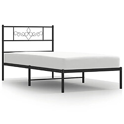 Maison Chic Lit adulte - Cadre de lit métal avec tête de lit,Structure du lit Contemporain pour chambre noir 100x190 cm -MN13518