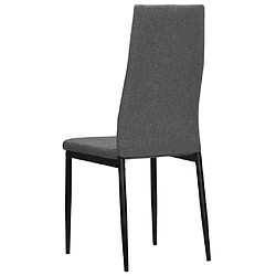 Maison Chic Lot de 6 Chaises à manger modernes,Chaises à dîner gris clair tissu -MN10382 pas cher