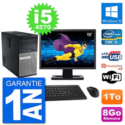 PC Tour Dell 7020 Ecran 19" Intel i5-4570 RAM 8Go Disque 1To Windows 10 Wifi · Occasion 