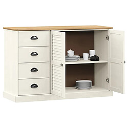 Avis Maison Chic Buffet commode,console avec tiroirs pour rangement VIGO 113x40x75 cm blanc bois massif de pin -MN21495