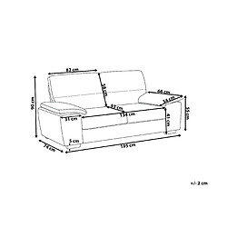 Beliani Canapé 3 places en cuir PU marron VOGAR