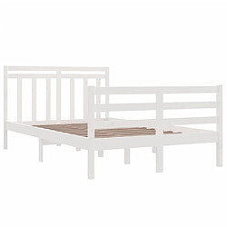 Acheter Maison Chic Lit Moderne Chambre - Cadre/structure de lit pour adulte Blanc Bois massif 120x190 cm Petit Double -MN84993