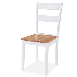 Maison Chic Lot de 6 Chaises à manger,Chaise pour cuisine blanc bois d'hévéa -MN30542