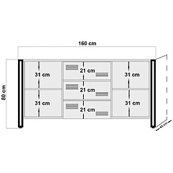 Avis Hanah Home Buffet en aggloméré 2 portes et 3 tiroirs Cosmo rio.