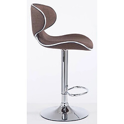 Avis Decoshop26 Lot de 2 tabourets de bar pivotant design moderne en tissu marron support en métal chromé 10_0004266