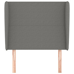 Avis Maison Chic Tête de lit scandinave avec oreilles,meuble de chambre Gris foncé 103x23x118/128 cm Tissu -MN52585