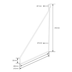 Acheter ML DESIGN MODERN LIVING Lot de 4 supports d'étagère murale équerre triangle en métal blanc 200 x 250 mm