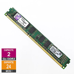 Barrette Mémoire 2Go RAM DDR3 Kingston KTH9600BS/2G DIMM PC3-10600U 1Rx8 LP · Reconditionné PC3-10600 - 1333MHz