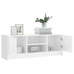 Acheter Maison Chic Meuble TV scandinave - Banc TV pour salon blanc brillant 102x30x37,5 cm bois d'ingénierie -MN21494