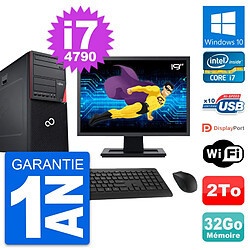 PC Tour Fujitsu P720 Ecran 19" Intel i7-4790 RAM 32Go Disque 2To Windows 10 Wifi · Occasion 