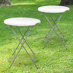 SkyLantern Lot de 2 Tables Hautes Mange Debout Pliante 110x80 cm