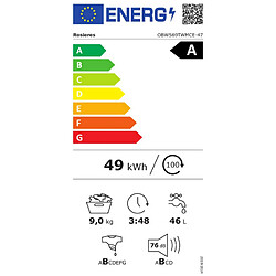 Lave-linge intégrable 9kg 1600 tours/min - obws69twmce-47 - ROSIERES