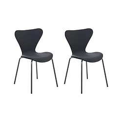 Beliani Chaise de salle à manger BOONVILLE Set de 2 Velours Noir