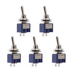 5pcs On-On Mini Interrupteur à Bascule Ronde Poignée Switch 2P - Bleu