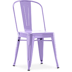 ICONIK INTERIOR Chaise Stylix - Siège carré - Métal Violet pastel