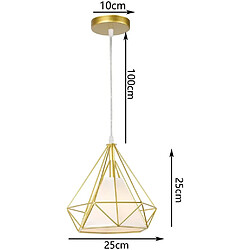 Acheter STOEX Vintage suspension luminaire industrielle cage forme diamant 25cm E27 rétr