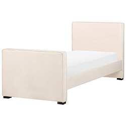 Beliani Lit en velours beige 90 x 200 cm TEENIE