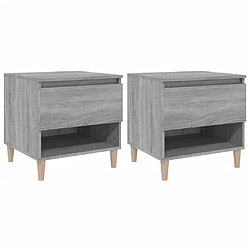 Maison Chic Lot de 2 Tables de chevet,Table de nuit,Table d'appoint pour salon Sonoma gris 50x46x50cm Bois d’ingénierie -MN18622