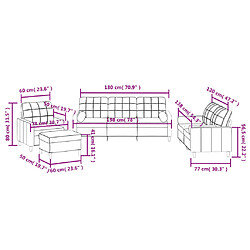 vidaXL Ensemble de canapés 4 pcs avec coussins taupe tissu pas cher