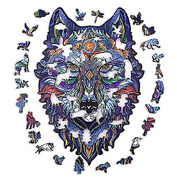 Universal Puzzle en bois 150 pièces Loup pour adultes et enfants _ Multicolore