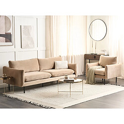 Beliani Ensemble de salon en velours beige VINTERBRO