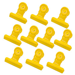 10pcs clips de charnière en métal pince à papier Bulldog pince / classeur de fichiers jaune pas cher