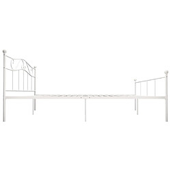 Avis vidaXL Cadre de lit sans matelas blanc métal 180x200 cm