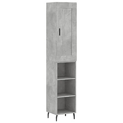 Maison Chic Buffet,Meuble de Rangement,commode pour salon,Cuisine Gris béton 34,5x34x180 cm Bois d'ingénierie -MN70411