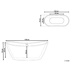 Avis Beliani Baignoire îlot blanche 150 x 75 cm ANTIGUA