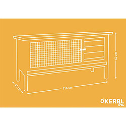 Kerbl Cabane pour rongeurs Freddy 116x45x62 cm Bois vitrifié pas cher