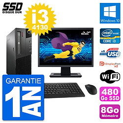 PC Lenovo M93p SFF Ecran 22" Intel i3-4130 RAM 8Go SSD 480Go Windows 10 Wifi 