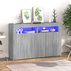 Maison Chic Buffet commode,console avec lumières LED pour rangement sonoma gris 115,5x30x75 cm -MN80143