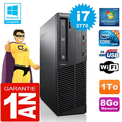 PC Lenovo M92p SFF Core I7-3770 Ram 8Go Disque 1 To Graveur DVD Wifi W7 · Occasion 