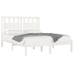 Avis Maison Chic Lit Super King - Cadre de lit,Structure du lit Contemporain Blanc Bois de pin massif 180x200 cm -MN85003