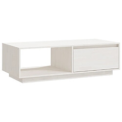 vidaXL Table basse blanc 110x50x33,5 cm bois de pin massif