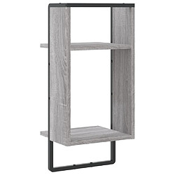 vidaXL Étagère murale avec barre sonoma gris 30x25x65 cm pas cher