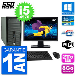 PC Tour HP 400 G1 Ecran 19" Intel Core i5-4570 RAM 8Go SSD 2To Windows 10 Wifi · Occasion 