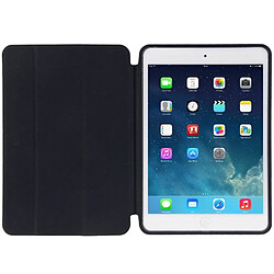 Wewoo Smart Cover noir pour iPad mini / mini 2 Retina Étui intelligent en cuir traité naturel à trois compartiments avec fonction veille / réveil et support