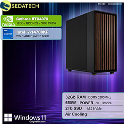 Sedatech Workstation Premium • Intel i7-14700KF • RTX4070 • 32Go DDR5 • 2To SSD M.2 • Windows 11