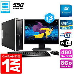 PC HP Compaq Pro 6300 SFF I3-2120 8Go 480Go SSD Graveur DVD Wifi W7 Ecran 17" · Occasion 