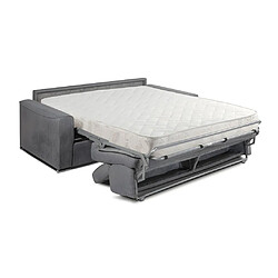 Acheter Vente-Unique Canapé 4 places convertible express en tissu gris - Couchage à lattes larges 160 cm - Matelas 18 cm VIZIR