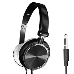 S1 Portable 3.5mm Filaire Casque Stéréo Pliable Casque Noir