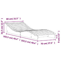 vidaXL Chaise longue blanc 205x80x31,5 cm bois massif de pin pas cher