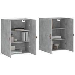 Avis Maison Chic Lot de 2 Armoires murales,Meuble de Rangement,Armoire Suspendue gris béton 69,5x34x90 cm -MN94008