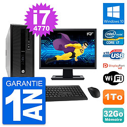 PC Tour HP 800 G1 Ecran 19" Intel i7-4770 RAM 32Go Disque 1To Windows 10 Wifi · Occasion 