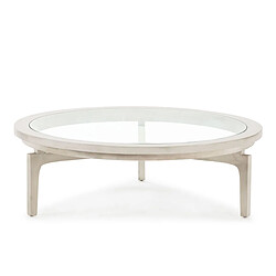 Table Basse Thai Natura Blanc 100 x 32 x 100 cm 