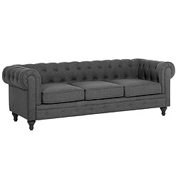 Acheter Beliani Ensemble canapé et fauteuil en tissu gris 4 places CHESTERFIELD