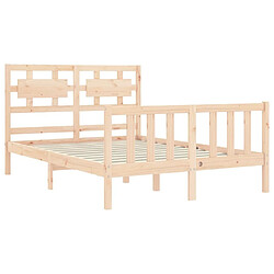 Maison Chic Cadre/structure de lit avec tête de lit pour adulte - Lit Moderne Chambre 120x200 cm bois massif -MN22185 pas cher